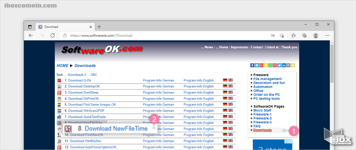 softwareok 사이트 내 NewFileTime 다운로드 위치 softwareok_사이트_내_NewFileTime_다운로드_위치