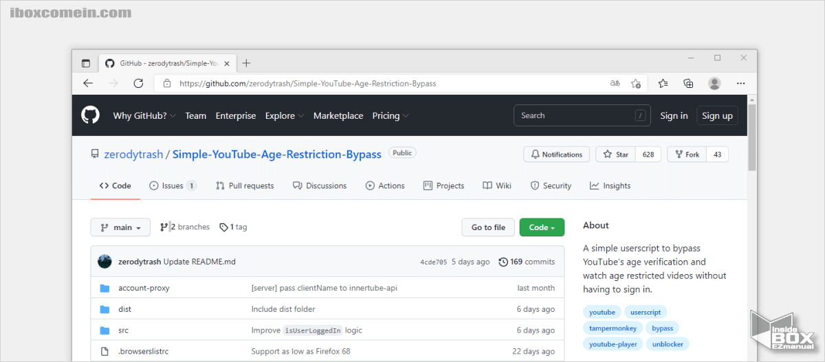 Github_Zerodytrash_페이지_접속_화면
