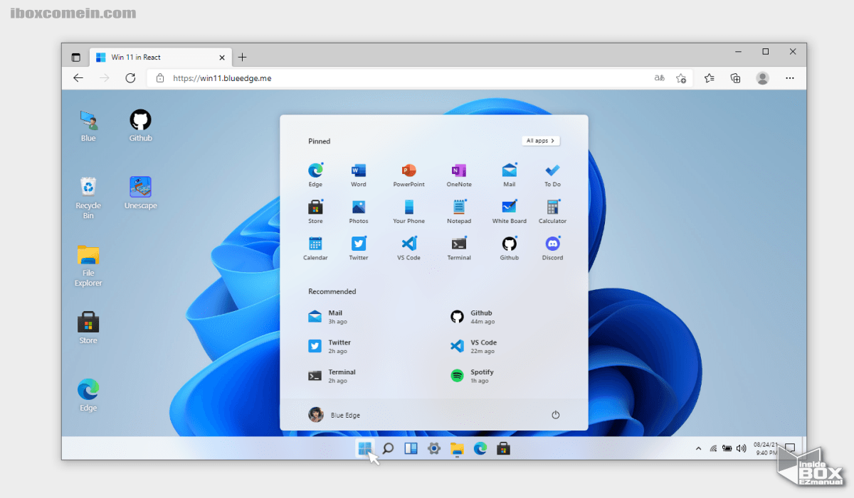 win.blueedge.me_시작_메뉴