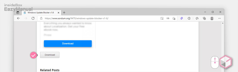 Windows_Update_Blocker_배포_사이트에서_다운로드_진행