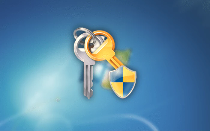 Windows 배경 화면 위 인증 키 아이콘