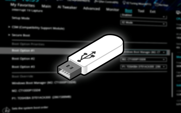 Windows 바이오스 화면 과 USB