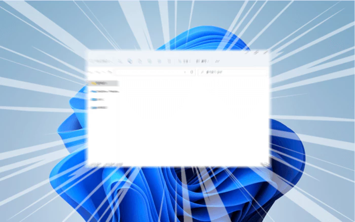 Windows 바탕 화면 과 탐색기 창 과 집중선
