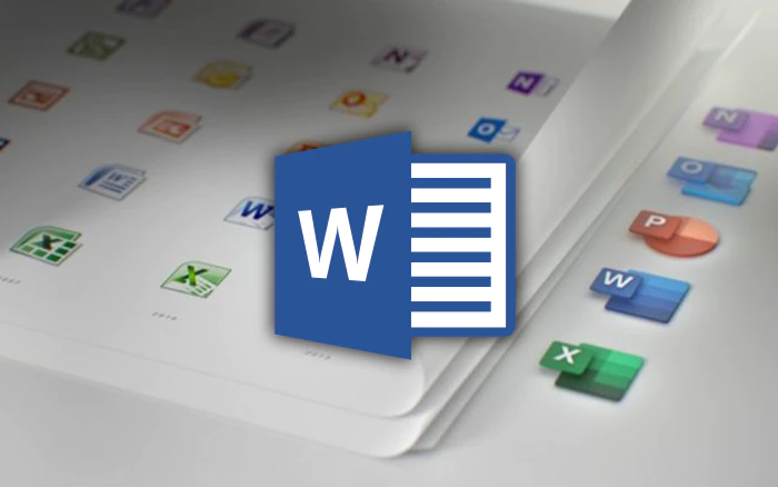 오피스 제품 배경 과 워드 로고