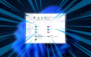 윈도우 다크모드 바탕화면과 파일탐색기 집중선 효과 이미지