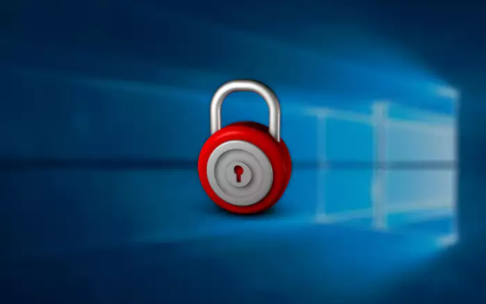Windows 바탕 화면 이미지 와 자물쇠 아이콘 이미지