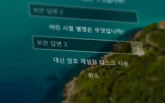 대신 암호 재설정 디스크 사용