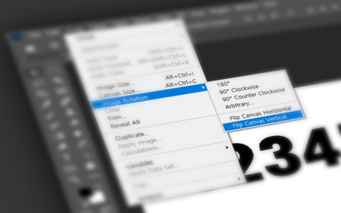 포토샵 Image Rotation Fliip Canvas Vertical