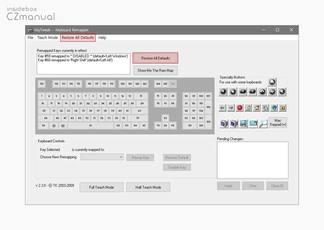 Restore-All-Default-버튼-또는-메뉴-클릭