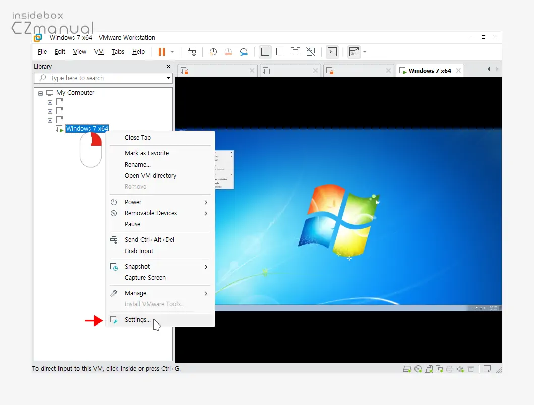 VM Settings 메뉴 이동 VM-Settings-메뉴-이동